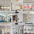 Accessible luxury restaurant chandelier three-head modern casual bar art dining table small chandelier scandinavian creative popular crystal lamp