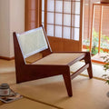 Scandinavianretro solid wood casual chair for home chandigarh single sofa wabi-sabi style rattan medieval balcony lounge chair
