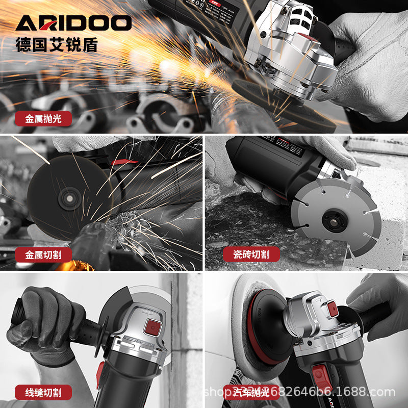 Airidun Angle Grinder Multifunctional Household Grinder Electric Hand Grinding Cutting Machine Handheld Polishing Machine