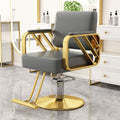 Upgraded reinforced armrests in dark gray leather [electroplated gold disc]