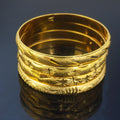 4-piece 8mm gold-tone african & middle eastern bangle set - dubai ethiopian women's jewelry with vacuum plating and color retention