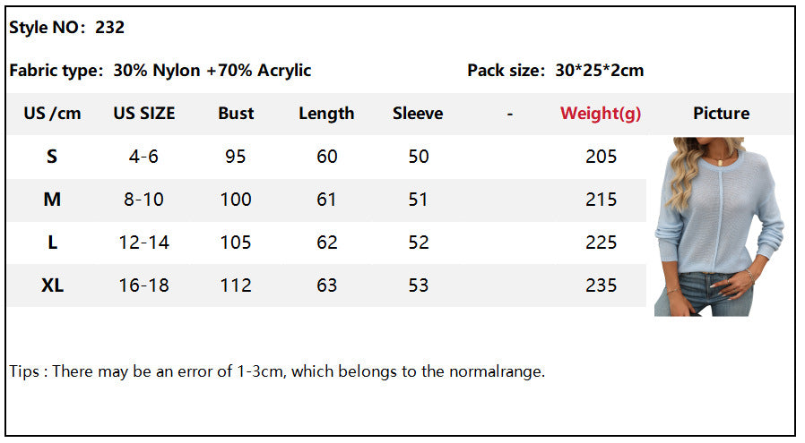 2024 autumn and winter new  European and American women's clothing  women's round neck long-sleeved knitted thick needle casual sweater