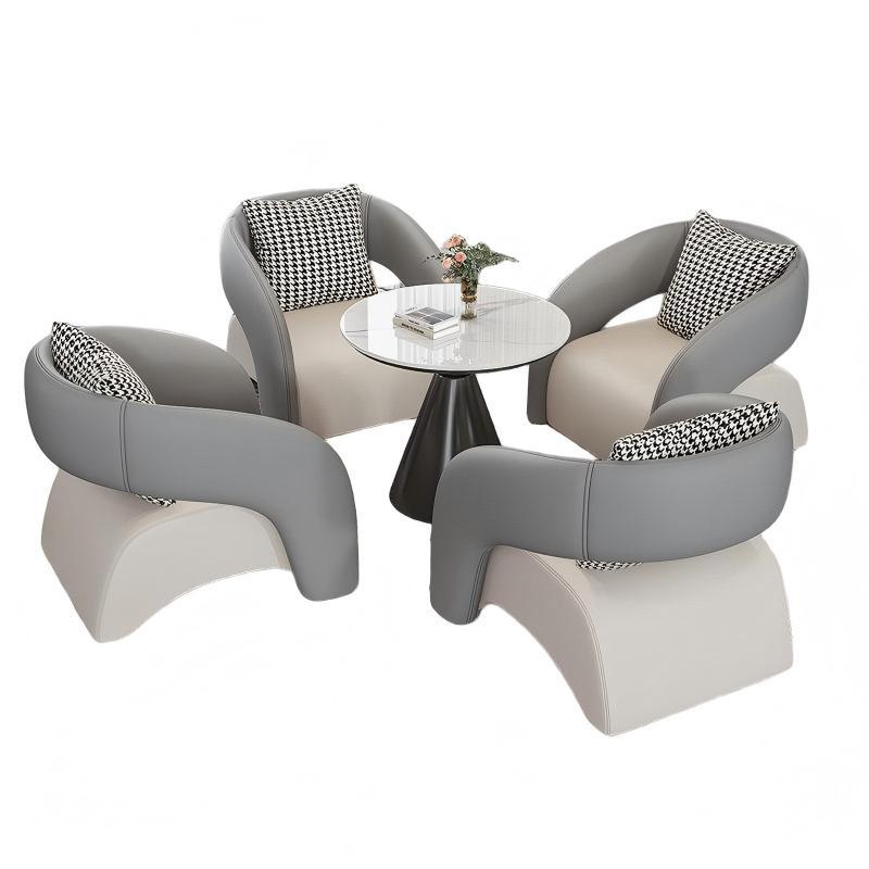Sales office negotiation sofa chair design shape lazy table and chair beauty salon rest area reception one table and four chair combination