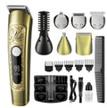 New digital display multifunctional 5-in-1 hair clipper - home use, full body washable, salon-grade shaver, electric hair trimmer, metal construction