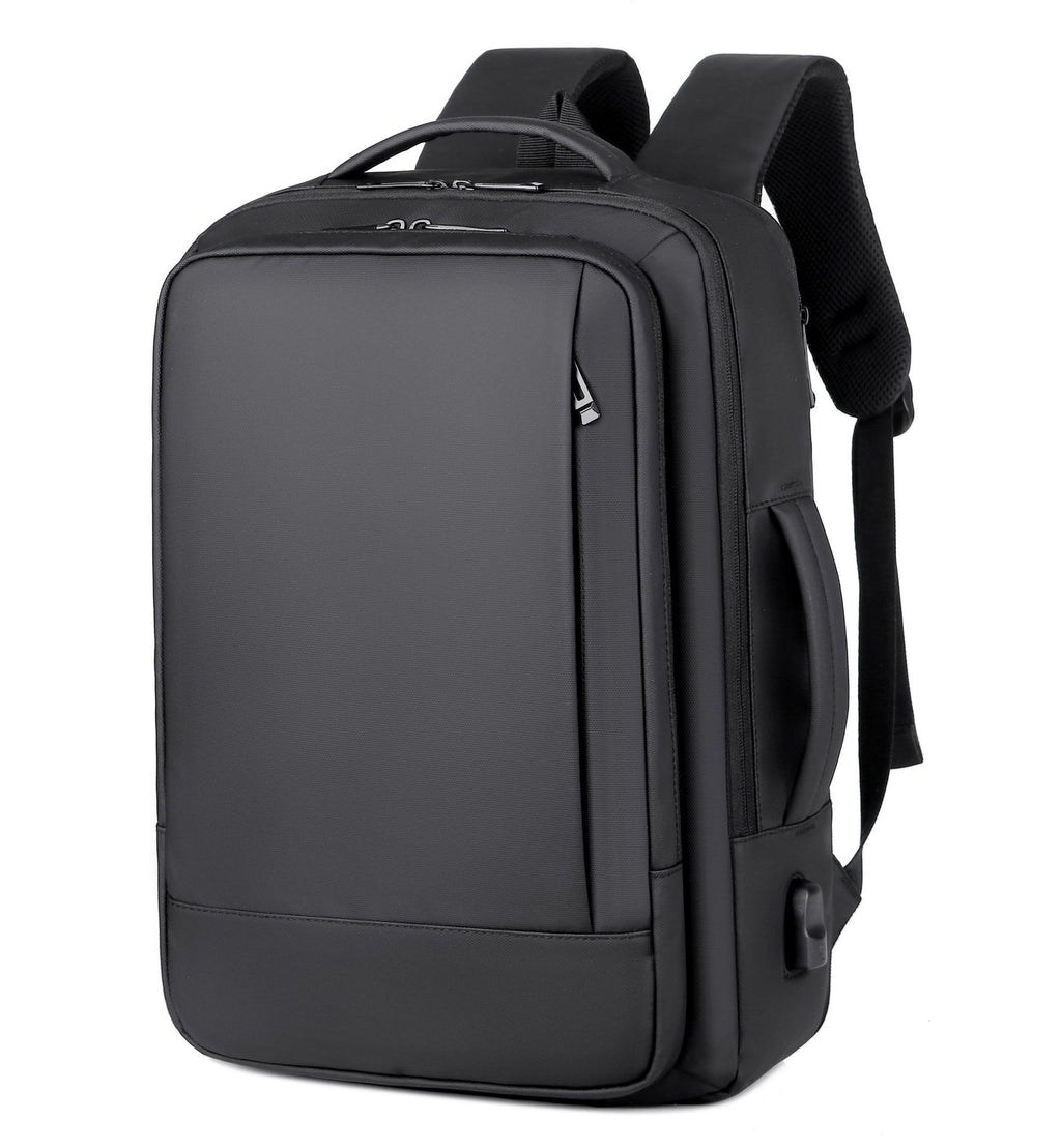 New business travel simple large capacity expandable schoolbag backpack waterproof scratch-proof leather film backpack