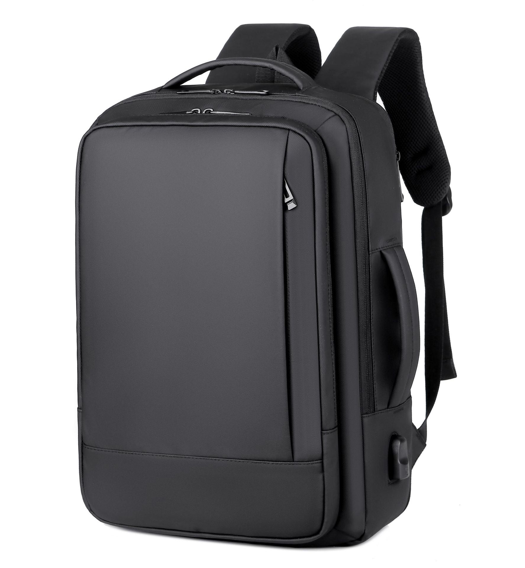 New business travel simple large capacity expandable schoolbag backpack waterproof scratch-proof leather film backpack