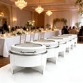 Stainless steel white buffet warmer, 6l insulated buffet stove, commercial soup warmer for hotels, in stock