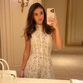 European and american women's clothing  autumn new collection: sweet and fresh lace mock neck slimming a-line maxi dress