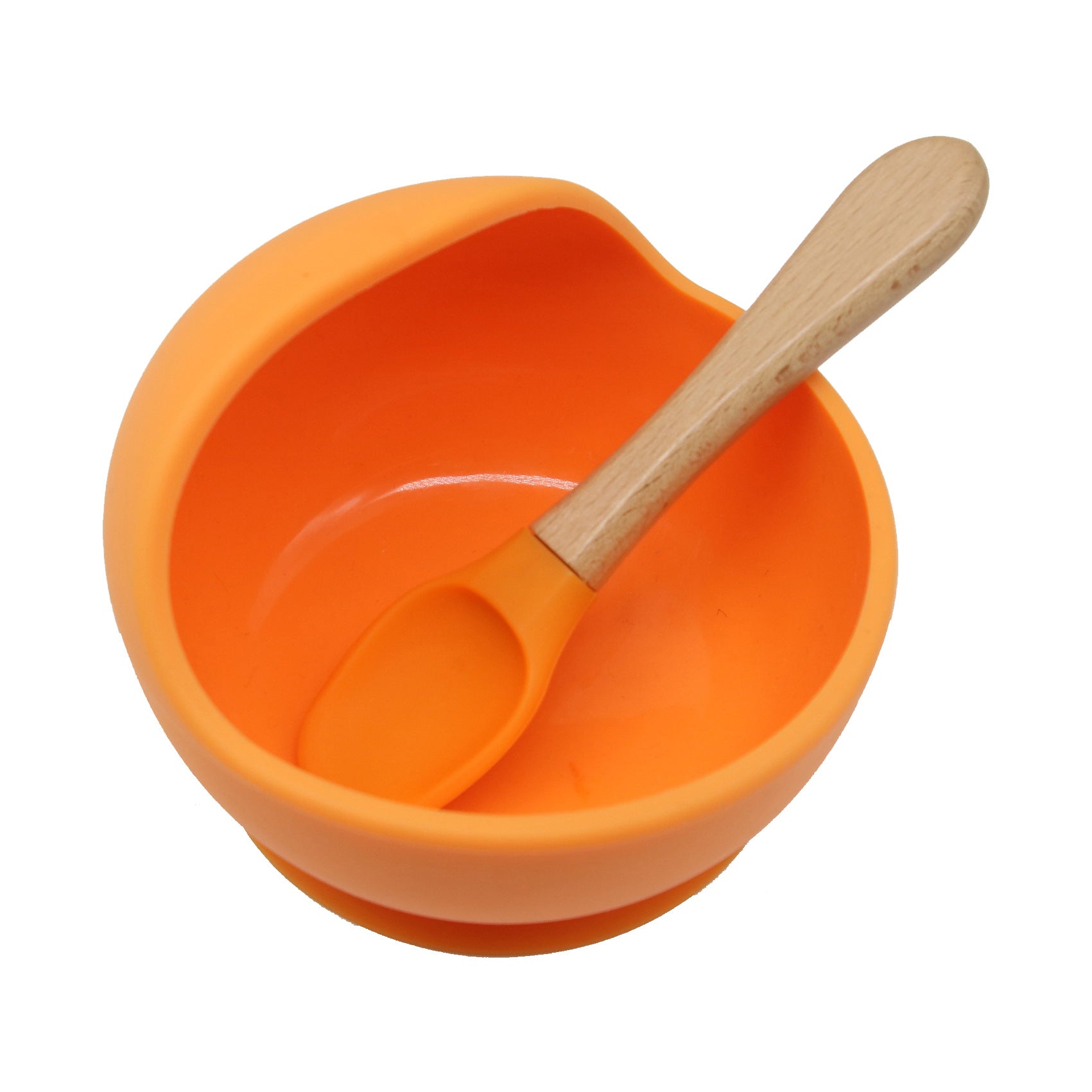 Cross-border new products baby silicone bowl baby eating fork spoon feeding tableware complementary food bowl simple silicone bowl set