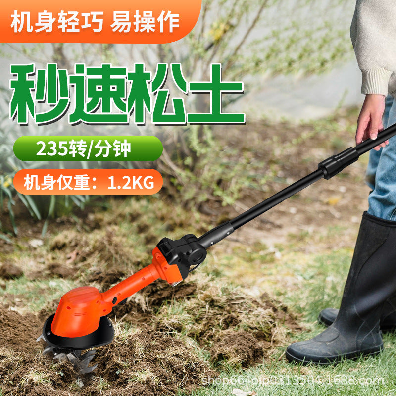 New arrival lithium battery soil loosening machine small for home handheld electric hoe garden bonsai weeding and soil turning wireless micro tillage machine