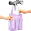 Beach mesh bag bath basket bathing pouch large capacity swimming gym bag seaside handheld storage hanging bag wet and dry separation