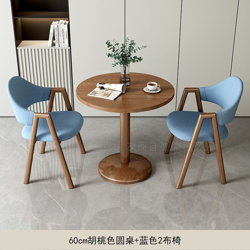 Scandinaviancasualcasual small apartment reception negotiation table milk tea coffee shop table and chair combination modern dining chair small coffee table