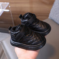 Autumn/winter high-top soft sole non-slip prewalker shoes for baby boys and girls, ages 1-3, fleece-lined, extra thick, warm, double-layer cotton shoes, bread shoes style