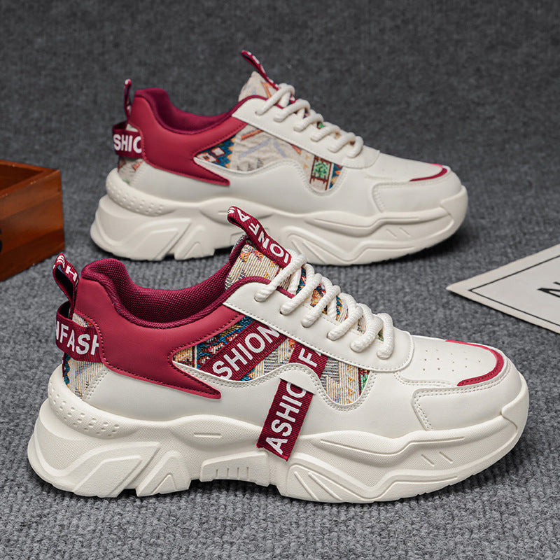 2026 new spring trendy brand versatile agar height increasing youth men's casual sneakers chunky sole dad shoes
