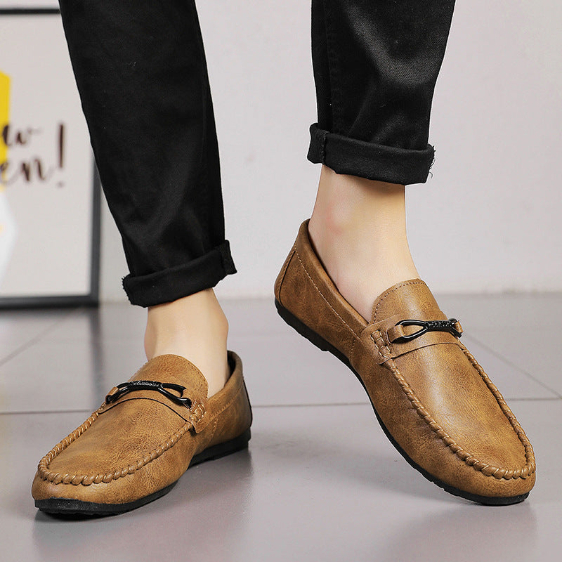 Men's loafers: new 2025 slip-ons, korean style trendy soft sole casual leather shoes, british style men's footwear