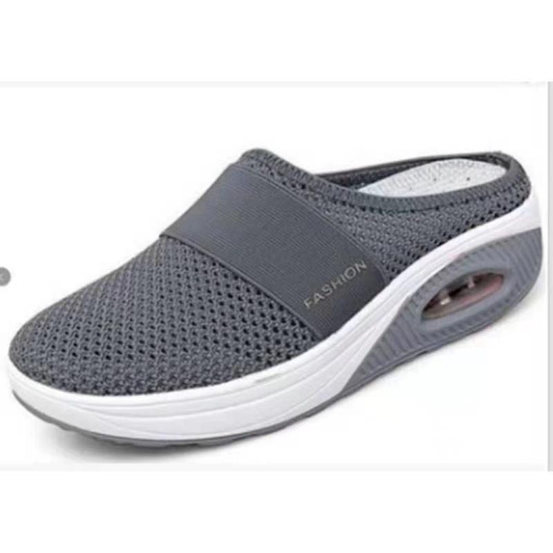 Exportplus size heelless slip-on women's lazy air cushion cut out mesh breathable toe-cap half-drag women's shoes
