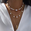 Pearl sweater chain wholesale european and american cross-border light luxury high-end necklace women's french retro stacked long clavicle chain
