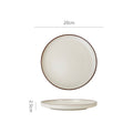 Modern casual style hand-painted stroke ceramic western food plate restaurant hotel stylish salad with edge barbecue plate brown edge plate