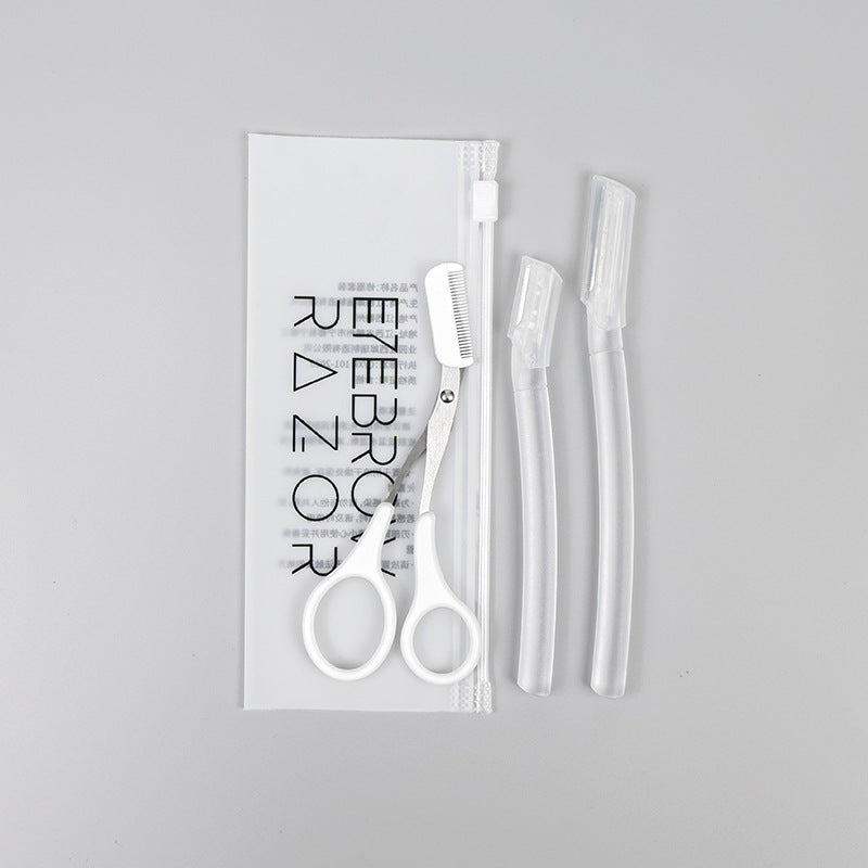 Eyebrow razor set for women - precision safety razor, beauty tool, eyebrow trimmer & scissors - wholesale from manufacturer