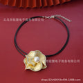 classic leather chain buckle imitation artificial pearl pendant flower sea star shell design pendant suitable for women's parties