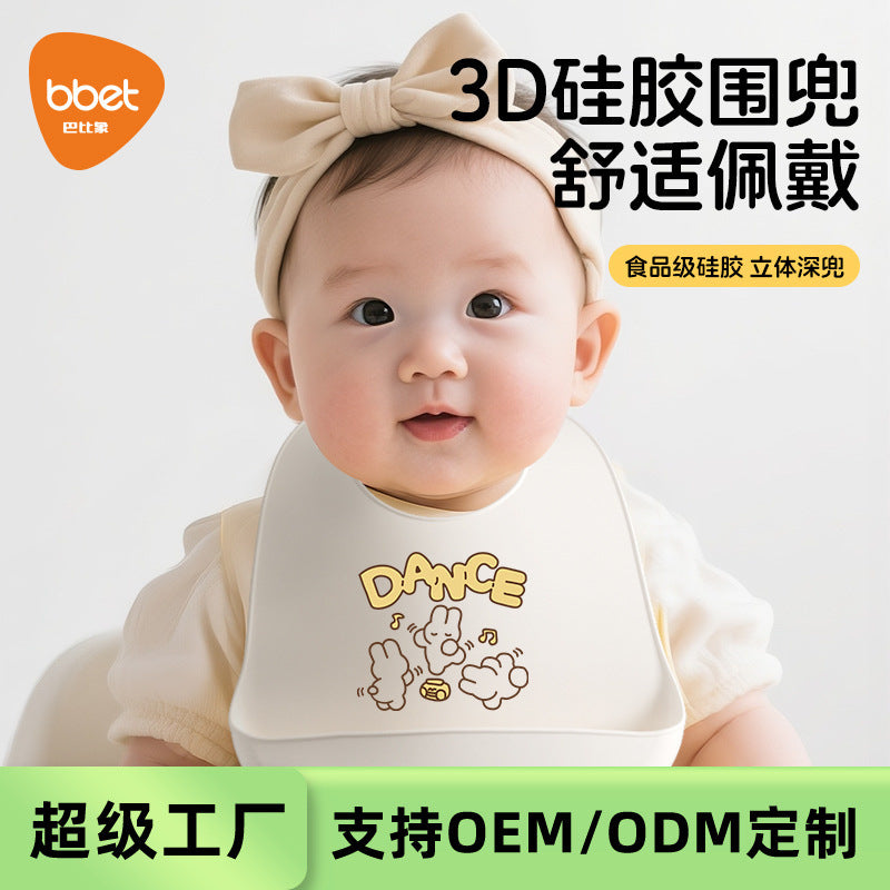 Baby bibs for weaning and feeding - lightweight silicone bibs, waterproof bibs, customizable