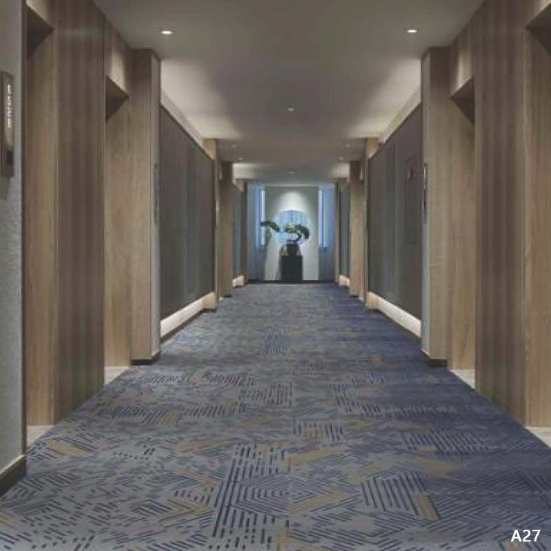 Custom hotel carpet for hallways and aisles, hotel guest room bedside rug, thickened nylon b1 flame retardant full coverage floor mat