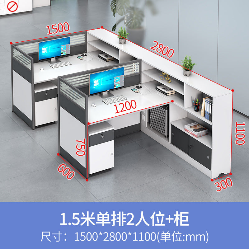 Office desk and chair set for staff, financial employees, and workstations - 2/4 seater facing desk office table