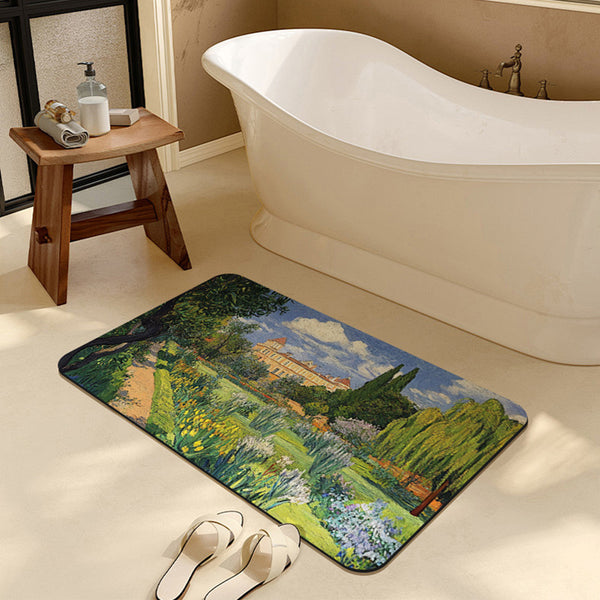 American retro diatom mud absorbent floor mat non-slip bathroom mat quick-drying foot mat toilet floor mat washable carpet