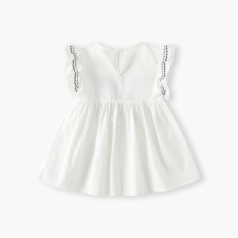 Girls' summer dress - new  collection - fashionable bow detail - korean style - elegant summer dress for little girls