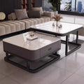 Rock slab coffee table for home living room small apartment coffee table casual modern new arrivalclassy glass retractable storage tea table