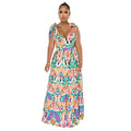 X6270 cross-border   fashion women's sleeveless tie-shoulder maxi dress