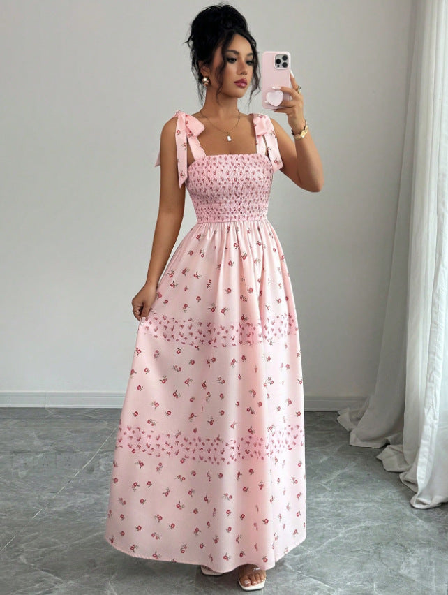 new arrival: sexy spaghetti strap, cinched waist, slit dress