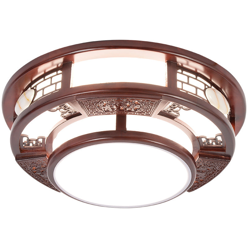 Chinese solid wood ceiling lamp rectangular Chinese style living room lamp antique Chinese lighting bedroom dining room study lighting
