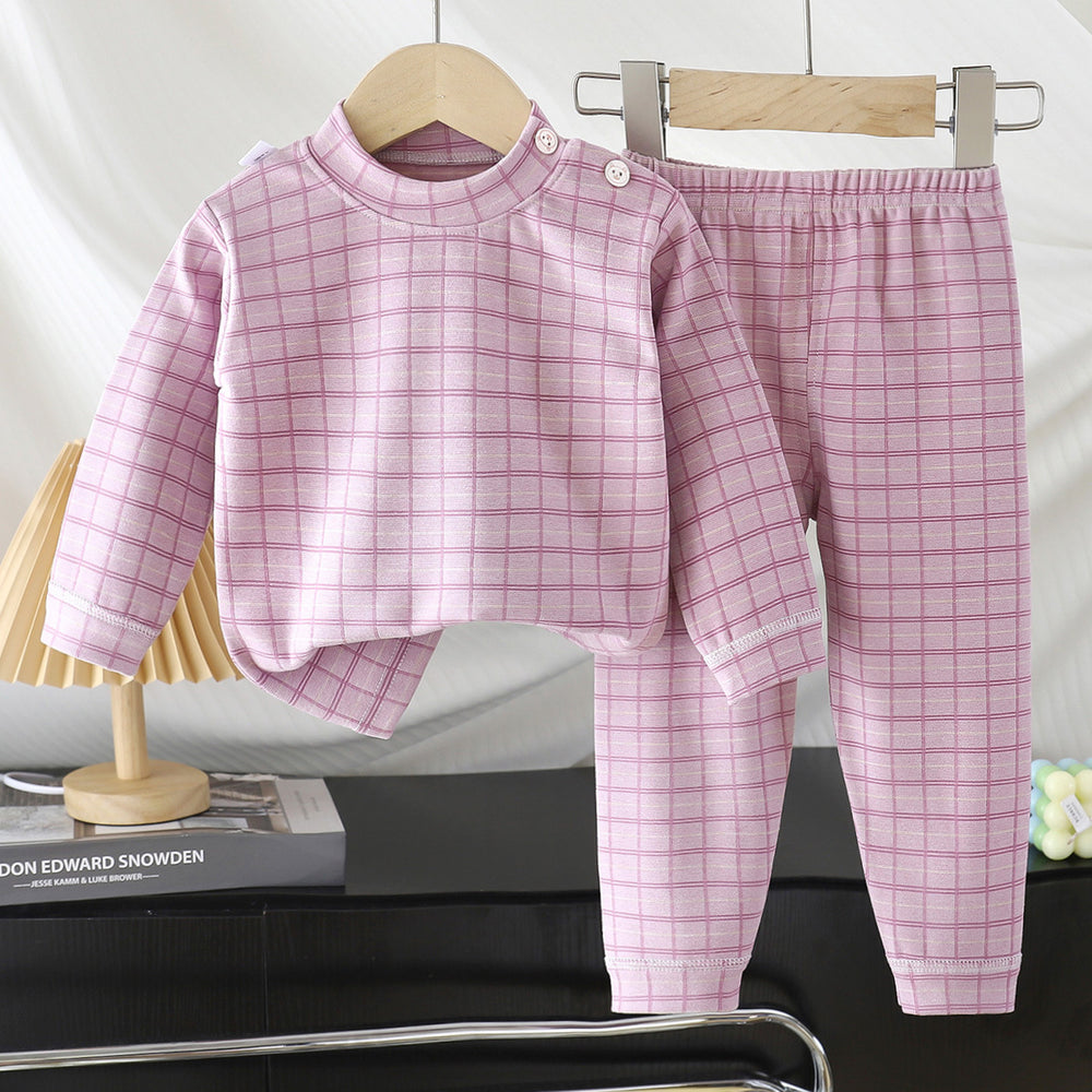 Kids home wear suitfall and winter boys autumn clothes and long pants children's german velvet pajamas girl bottomheattechintimates