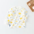 Baby underwear single top 0-1 year old infant autumn clothes boys' t-shirt long sleeve base layer pure cotton girls' autumn outfit