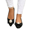 Exportplus sizeflats bean shoes  new arrival pointed toe flats shoes rhinestone pearl bowsall year roundflats