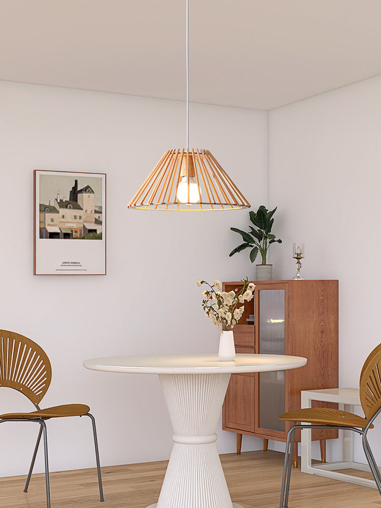 Japanese restaurant chandelier Nordic simple log dining table light retro wabi wind room homestay bar lighting handmade