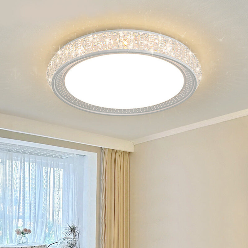 Ultra-thin bedroom room ceiling light luxury simple modern round rectangular LED living room main light dimming