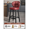 Bar stool, home high stool, solid wood backrest chair, commercial cashier bar stool, light luxury high-end bar stool