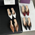 2024 autumn new collection: closed-toe mules, french-inspired mary janes, perfect for dresses, low heel with bow detail