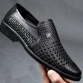 Genuine soft leather men's leather shoes summer leather sandals men's hollow-out clogs casual leather sandals breathable men's shoes