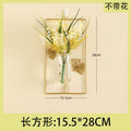Vase green plant hydroponic flower stand wall hanging no punch florals flower arrangement container scandinavian iron art decoration creative wall hanging
