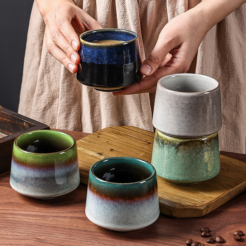 For home making tea and drinking water creative kiln retro ceramic cup various colors large office coffee cup