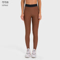 New color block elastic waistband workout leggings - high stretch, slim fit, figure-flattering yoga pants for women - dl347