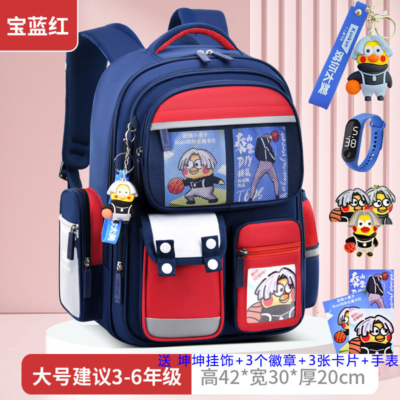 2026 new children's backpack for boys, elementary school grades 1-6, boys' and girls' spine-protecting, weight-reducing double shoulder bag