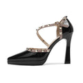 105-8 elegant and comfortable rivet-embellished high heel sandals - 2025 summer new collection - pointed toe stiletto heel with platform