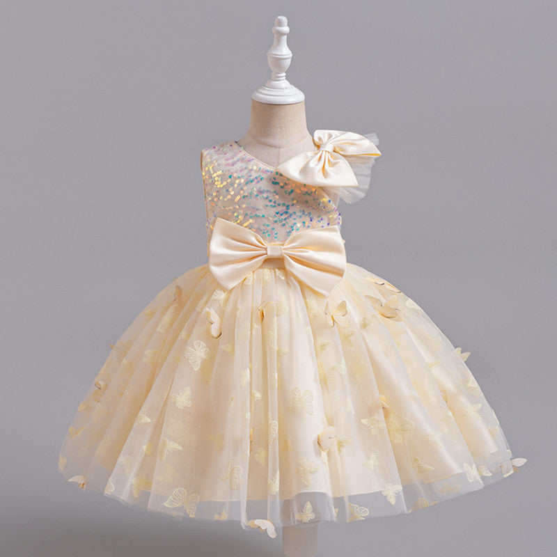 Amazon children's dress, kids' wedding dress, performance costume, stylish girls' princess dress - cross-border exclusive, ready stock wholesale