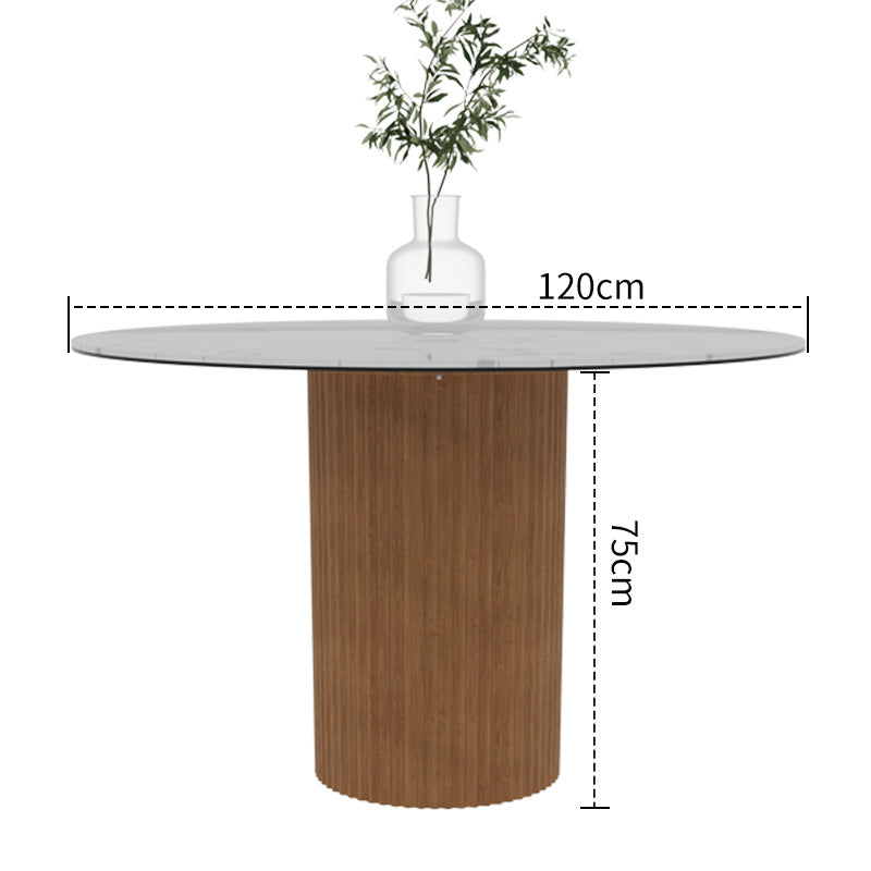 Direct from the factory: customizable rock slab round dining table, modern minimalist solid wood color dining table and chairs, designer combination meeting table