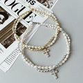 European and american cross-border baroque imitation pearl necklace for women, niche light luxury high-end diamond-encrusted cross pendant choker