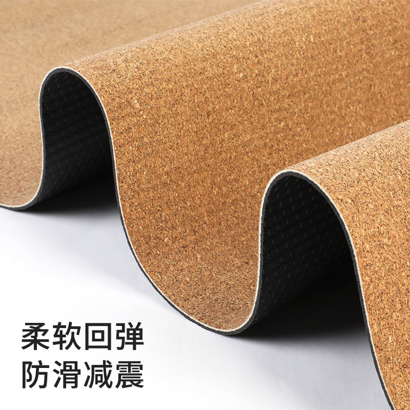 Pvc cork yoga mat - double size, customizable printing, non-slip, sweat-absorbent, eco-friendly, 4mm thickness, ideal for yoga studios and fitness centers